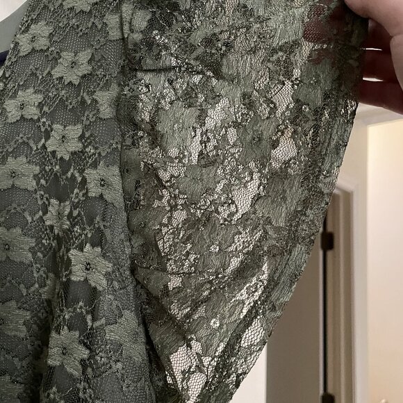 Cato Olive Green Lace Blouse - Picture 4 of 4